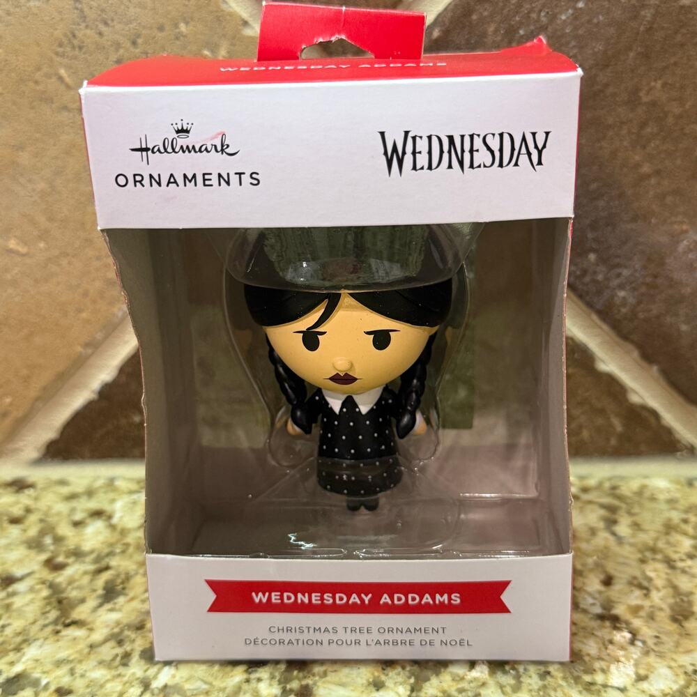New Hallmark Wednesday Addams Christmas Tree Ornament Red Box Gift